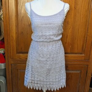 Divided by H&M M lavender fully lined crochet spaghetti strap summer mini‎ dress